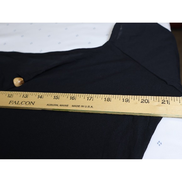 AGUA DOCE Beach Cover Up Tunic Top Bell Sleeve BRAZIL‎ Blouse BOHO Black S NEW - Picture 3 of 6